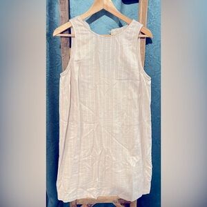 LOFT NWT Sleeveless Beach/Resort wear Linen Dress w/ Thin Silver Stripes